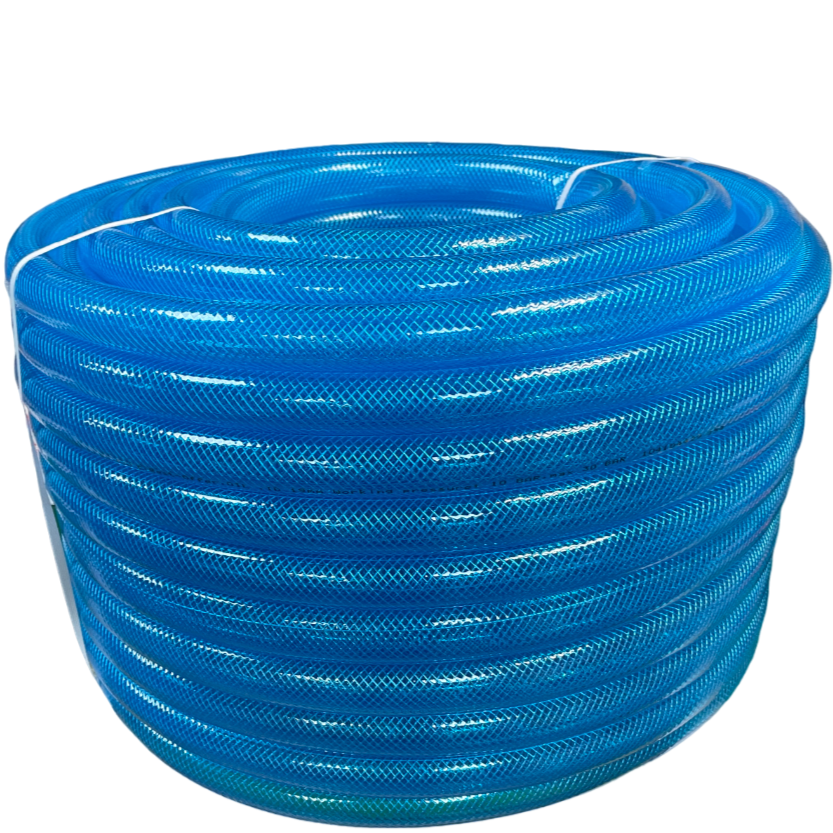 Blue Transparent Braided Fuel Hose PVC 25mm x 2.6mm