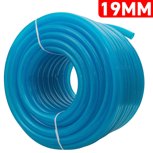 Blue Transparent Braided Fuel Hose PVC 19mm x 2.1mm