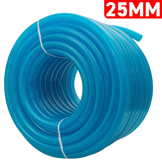 Blue Transparent Braided Fuel Hose PVC 25mm x 2.6mm
