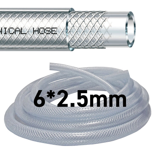 Transparent Reinforced PVC Hose 6mm ID × 2.5mm Wall