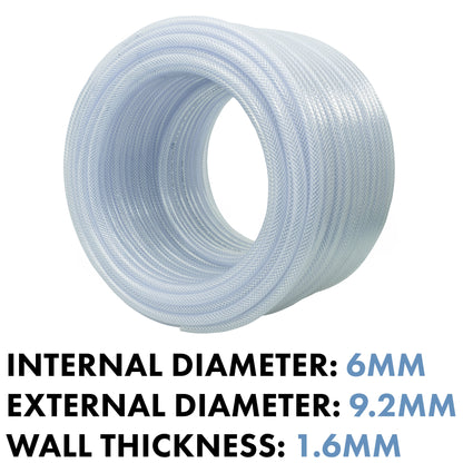 Transparent Reinforced PVC Hose Pipe – 6 mm × 1.6 mm