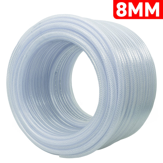 Transparent Reinforced PVC Hose Pipe – 8 mm × 1.6 mm