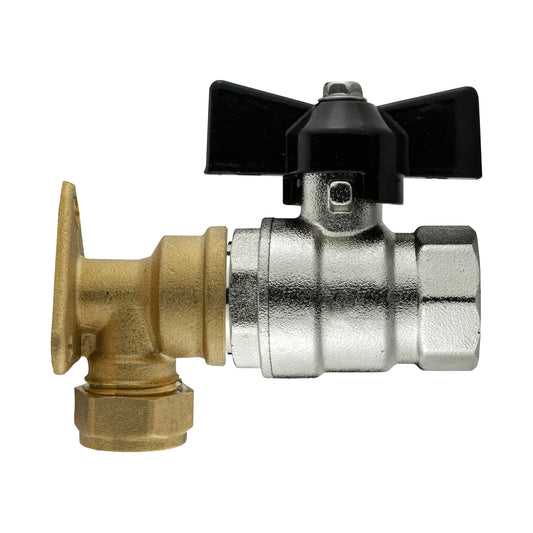 15mm Brass Wall Flange Kit with 1/2" BSP Bib Tap