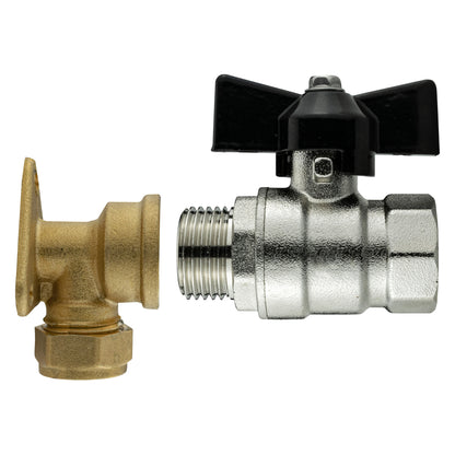 15mm Brass Wall Flange Kit with 1/2" BSP Bib Tap