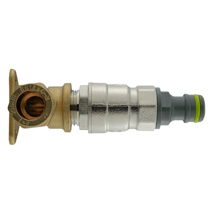 15mm Brass Wall Flange Kit with Bib Tap + Click Lock