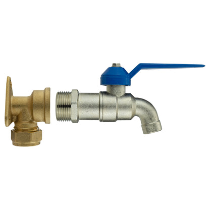 15mm Brass Wall Flange Kit with Lever Tap