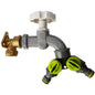 15mm Brass Wall Flange Kit with Grey Rotary Tap and Two-Way Splitter