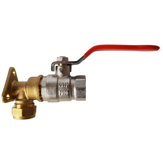 15mm Brass Wall Flange Kit with 1/2" BSP Lever Tap