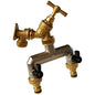 15mm Brass Wall Flange Kit with Brass Tap and Quick Connect Metal Splitter