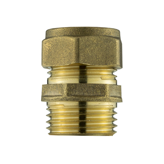 Brass Compression Straight Fitting 15mm x 1/2" BSP Male