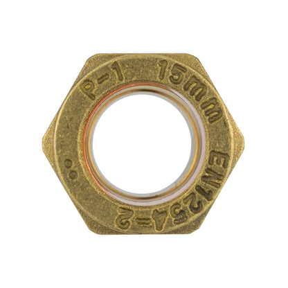 Brass Compression Straight Fitting 15mm x 1/2" BSP Male