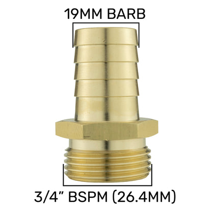 25mm MDPE Wall Flange Set with 25mm Valve and 19mm Brass Barb Coupling