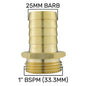 Brass Hose Tail BSP Male Thread Barb Joiner Air Water Fuel Gas Fitting