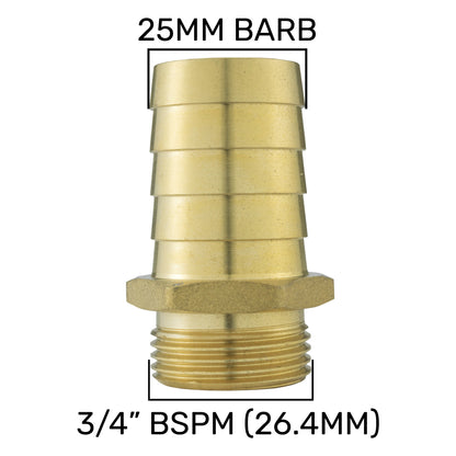 25mm MDPE Wall Flange Set with MDPE Valve and 25mm Brass Barb Fitting