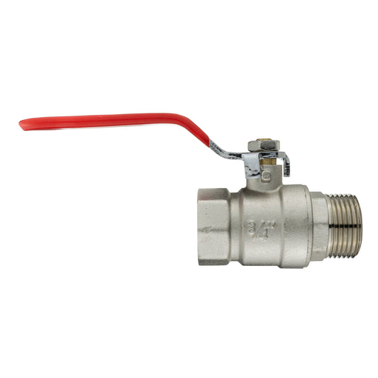 Nickel-Plated Brass Lever Valve 3/4" BSP Male x Female
