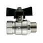 Nickel-Plated Brass Butterfly Valve 1/2" BSP Male x Female