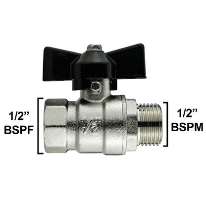 20mm MDPE Wall Flange Set Complete with Bib Valve and ½” Geka Fitting