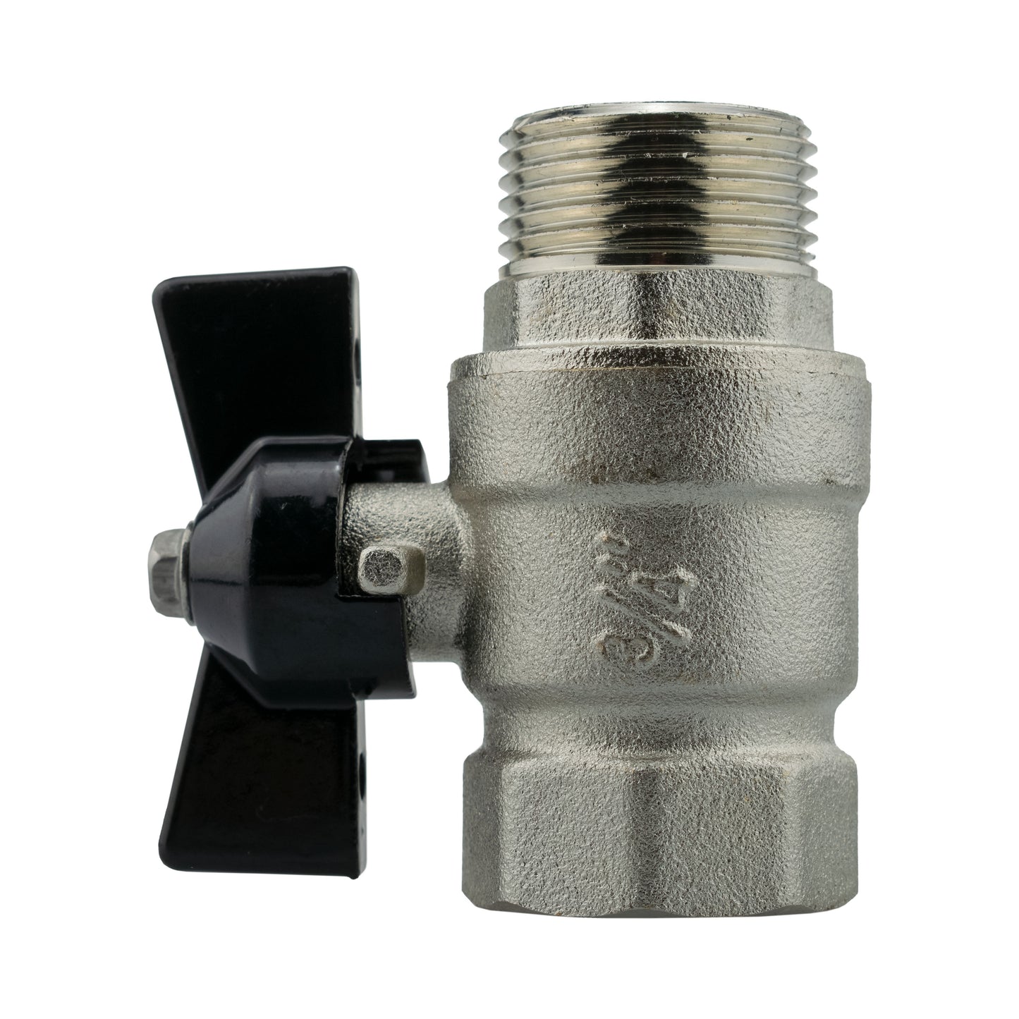 25mm MDPE Wall Flange Set Including Bib Valve and Lime Male Click-Lock Fitting