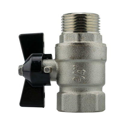 25mm MDPE Wall Flange Set Including Bib Valve and Lime Male Click-Lock Fitting