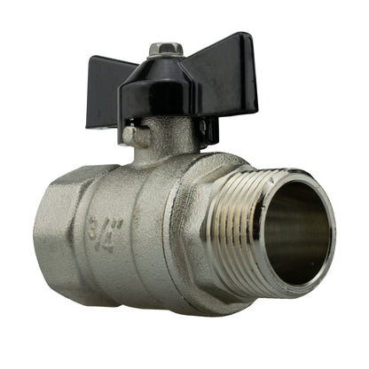 25mm MDPE Wall Flange Set Including Bib Valve and WL Male Click-Lock Fitting