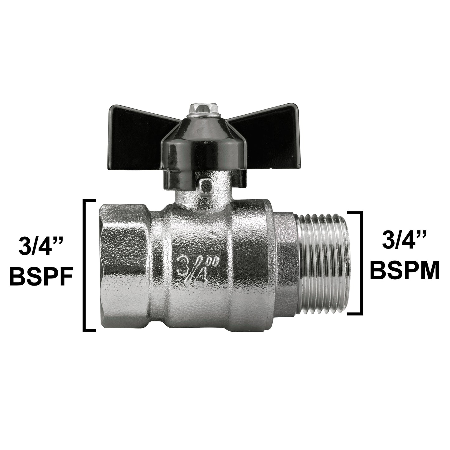 25mm MDPE Wall Flange Set Including Bib Valve and Lime Male Click-Lock Fitting