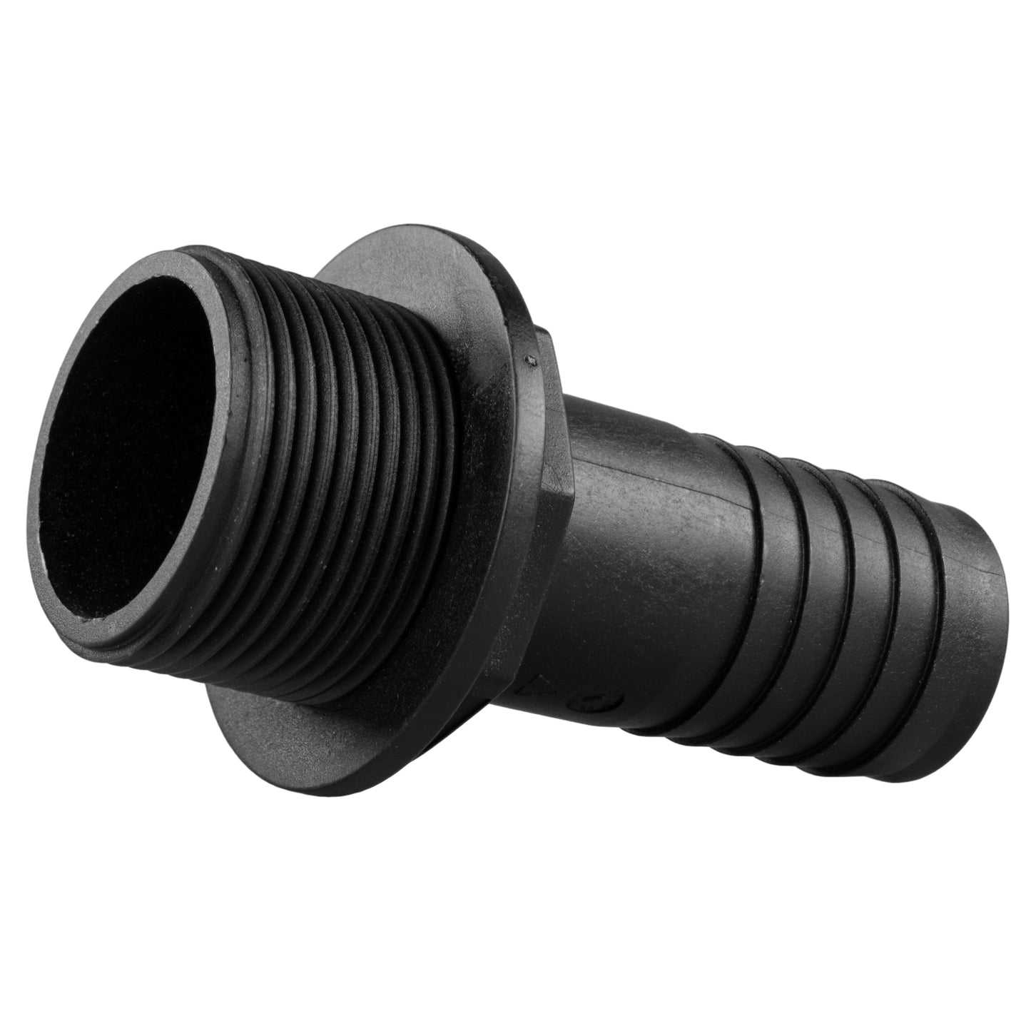 1" BSPM Tank Connector with Washer, Nut & 1" Barb – Includes Drill Bit
