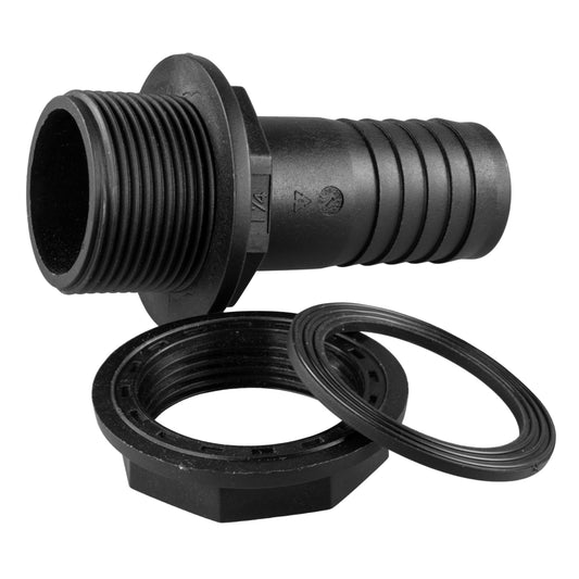 1" BSPM x 1" Barbed Tank Connector with Nut and Washer