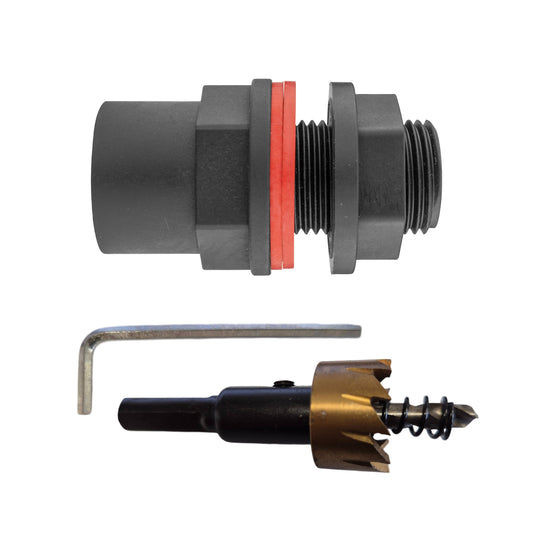 1/2" BSP Water Butt Connector Male with Female Outlet – Includes Drill Bit