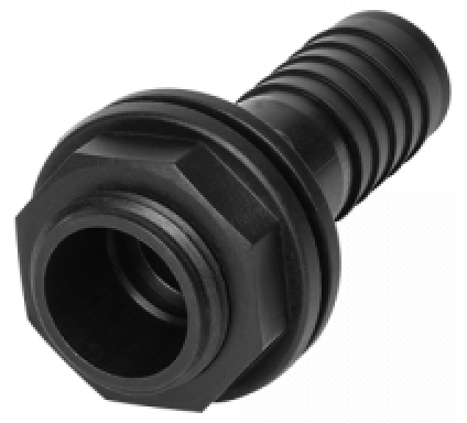 1/2" BSPM Tank Connector with Washer, Nut & 1/2" Barb – Includes Drill Bit