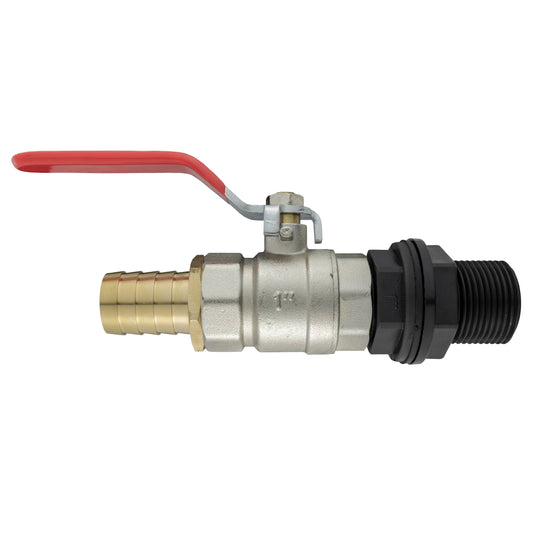 1’’ BSP Water Butt Set with Lever Tap and 25mm Brass Hose Connector