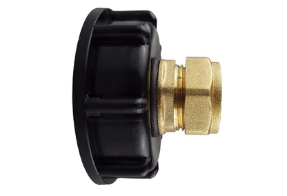 IBC 2” S60X6 Lid with Brass Straight Compression Fitting – ¾” BSP and 22mm