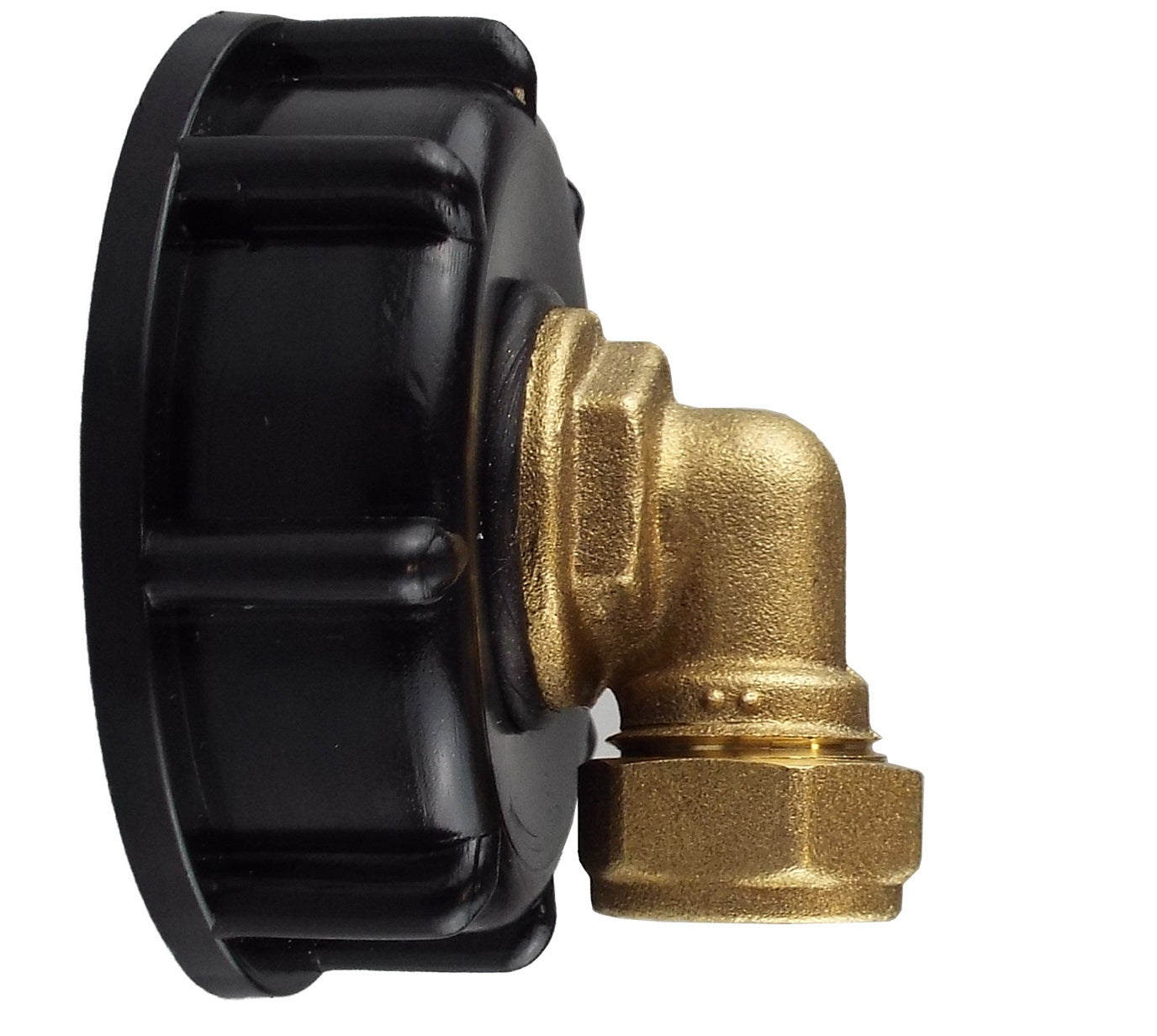 IBC 2” S60X6 Lid with ¾” BSP to 15mm Brass Compression Elbow Fitting