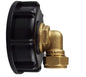 IBC 2” S60X6 Lid with ¾” BSP to 15mm Brass Compression Elbow Fitting