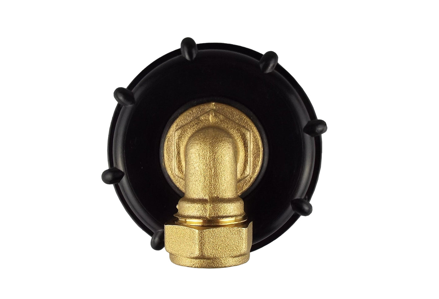 IBC 2” S60X6 Lid with ¾” BSP to 15mm Brass Compression Elbow Fitting