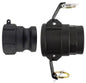 IBC 2” S60X6 Adapter with 1” Male Camlock and 1” Type D Female Coupler