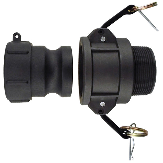 IBC 2" S60X6 Adapter with 1.5" Male Camlock and Type B Coupler