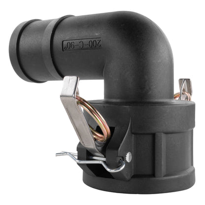 90° Female Camlock Elbow with 3" Barb
