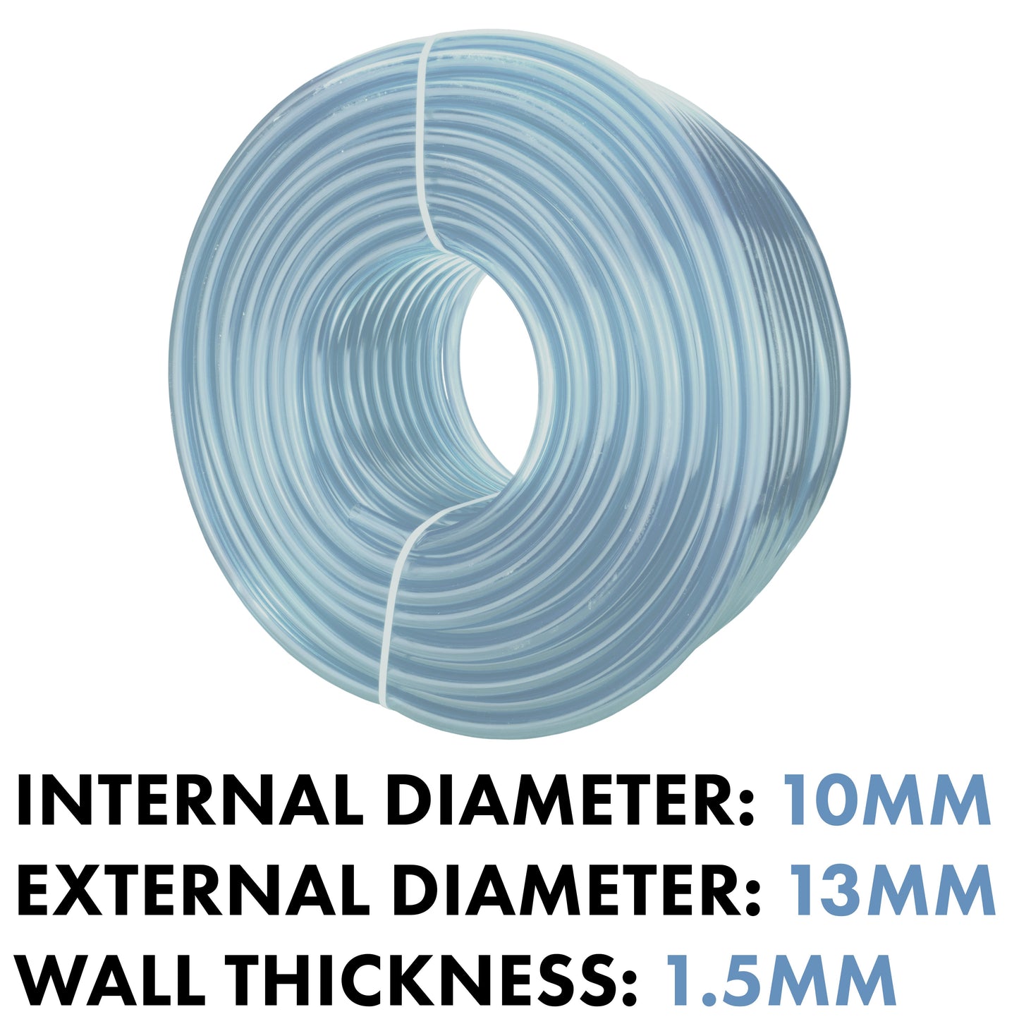 Transparent Flexible PVC Hose Pipe 10mm x 13mm