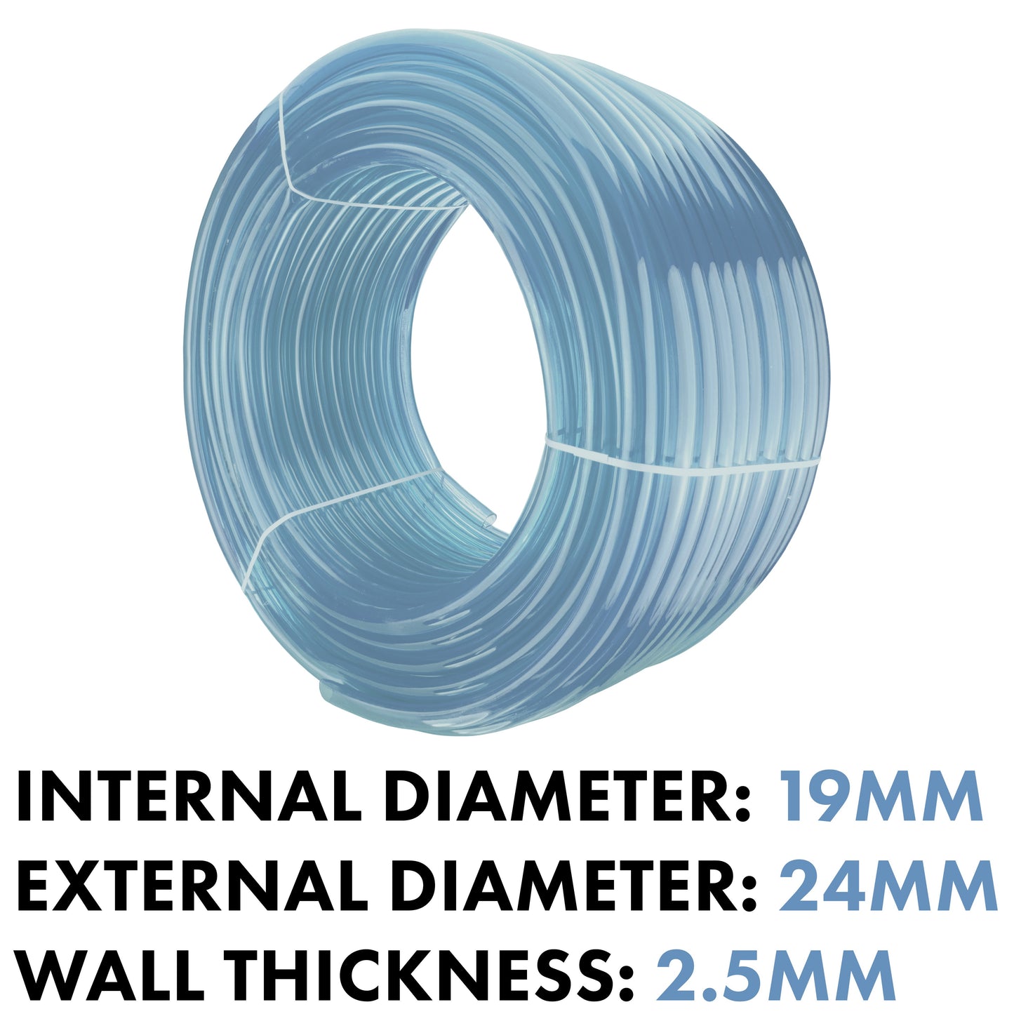 Transparent PVC Tubing – 19mm x 24mm