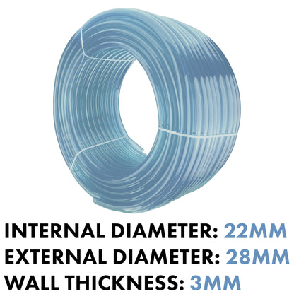 Transparent Flexible PVC Hose Pipe 22mm x 28mm