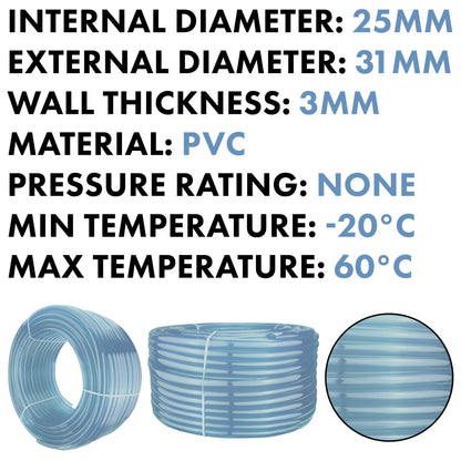 Transparent PVC Hose – 25mm x 31mm