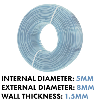 Transparent PVC Tubing 5mm x 8mm