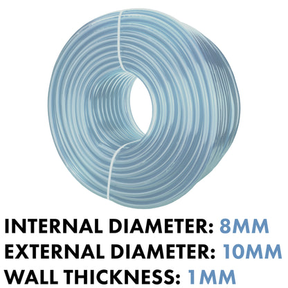 Transparent Flexible PVC Hose – 8mm x 10mm