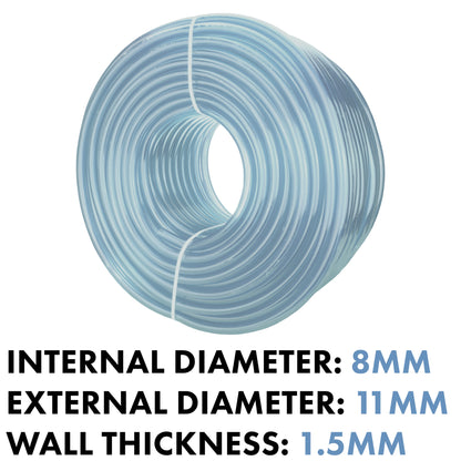Transparent Flexible PVC Hose – 8mm x 11mm