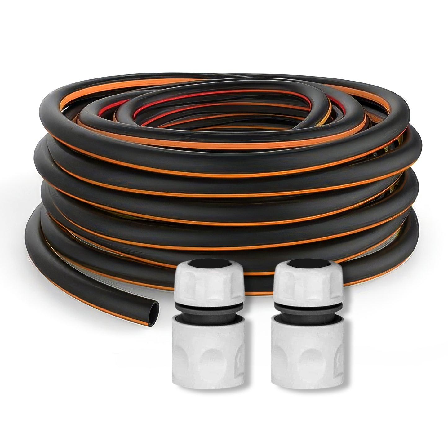 Premium 4 Layer Garden Carbon BLACK Hose Pipe Watering Hose with 2 Hose Connectors