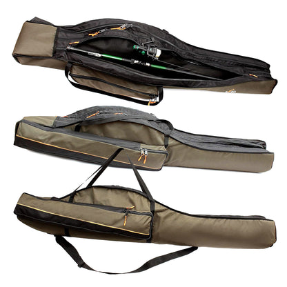 CARP 3 Compartment Rod Holdall 130cm Fishing Rod Case Bag Waterproof Codura