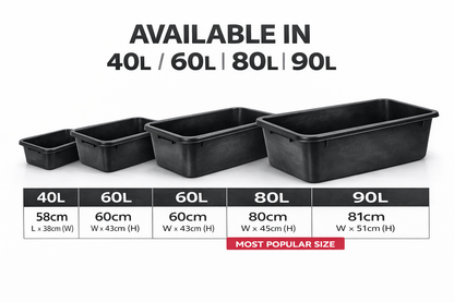 Firewood Storage Tub Log Holder Heavy Duty Plastic Builder Bucket 40/60/80/90L