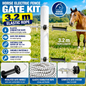 Horse Electric Fence Gate Kit 3.2m BLACK Handle Elastic Rope Paddock Fencing