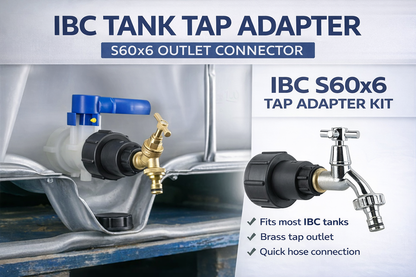 IBC S60x6 Water Tank Extended Adapter Outlet Tap Connector Hose Fitting Garden
