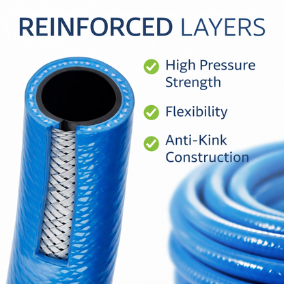 Reinforced Drinking Water Hose Pipe 10mm 1/2" Garden Irrigation 10m–60m